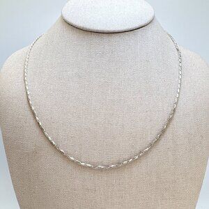 VTG Sterling Silver 925 Rope Style Chain Necklace Spring Ring Size 20" Length